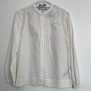 White j crew button down blouse